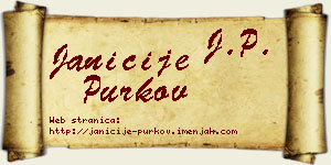 Janićije Purkov vizit kartica